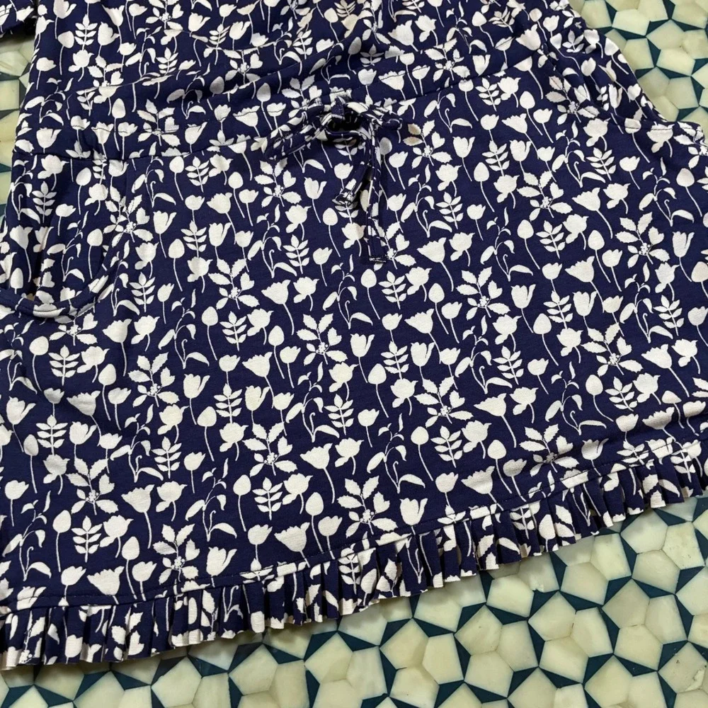 NWT Oscar de‎ la Renta Kids Blue Floral Print Long Sleeve Dress Size 12Y
